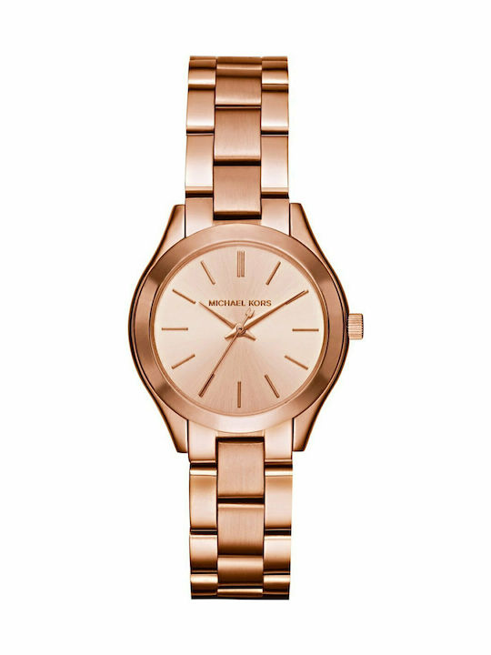 Michael Kors Runway Γυναικείο Ρολόι 33mm Μπαταρίας με Ροζ Χρυσό Μεταλλικό Μπρασελέ