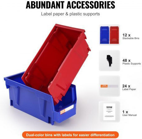 Vevor Plastic Tool Bin Organiser W11xD5xH5cm