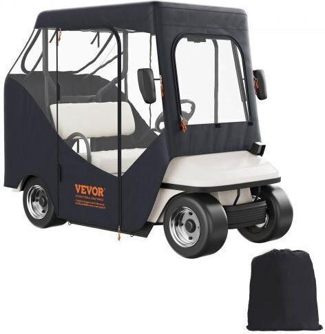 Vevor Golf Cover Polyester 600d Transparent Windows 2-Passenger Sunshade Dust Resistant Kshgefczgmdj7155kv0
