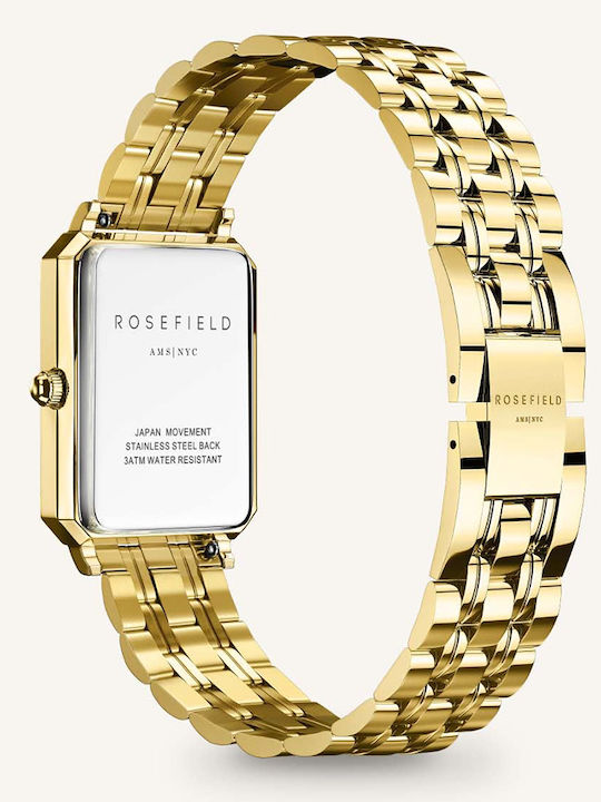 Rosefield The Oval Women's Watch with Gold Metal Bracelet