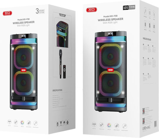 XO Karaoke Speaker with Wireless Microphone and Lighting Effects F58 Shine 16.004.0062 Black