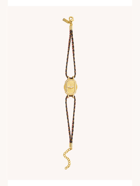 Mya-Bay Bracelet with design Eye made of Cord Gold Plated