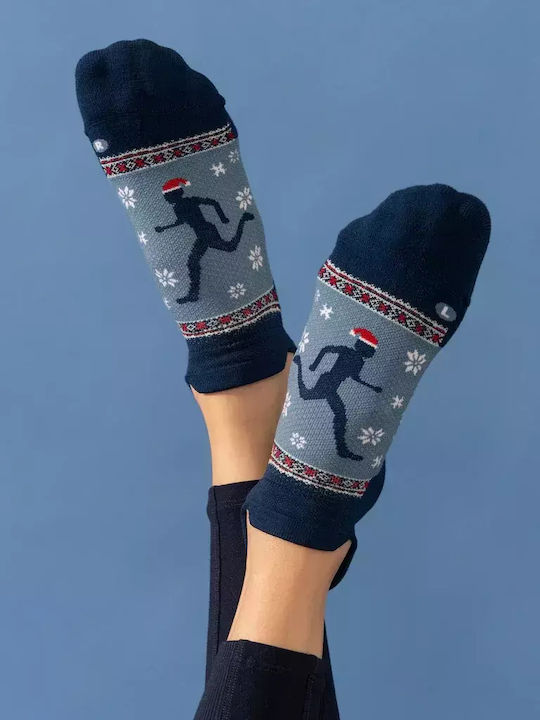 Feetures Light Cushion Tab Athletic Socks Blue 1 Pair