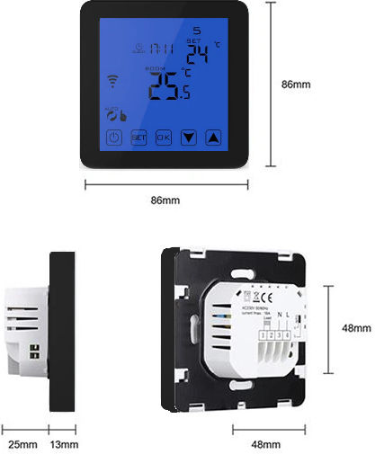 Hysen Smart Digital Thermostat with Touch Screen και Wi-Fi