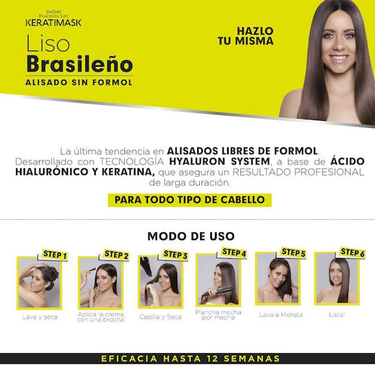Be Natural Σετ Θεραπείας Κερατίνης για Ίσιωμα για Φριζαρισμένα Μαλλιά με Σαμπουάν, Μάσκα & Conditioner 6τμχ