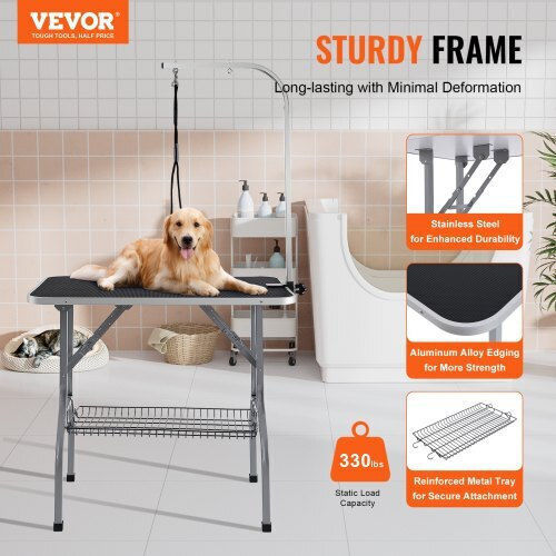 Vevor Pet Grooming Table Clamp Arm 915 X 610mm Foldable Medium Small Dogs Includes Restraint Loop 149.7kg Capacity Zdmrz36inch0nadpdv0