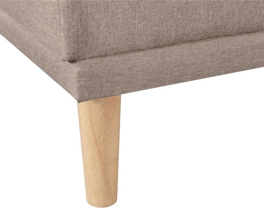 Cozy Three-Seater Couch Bed Khaki 180x70x70 cm