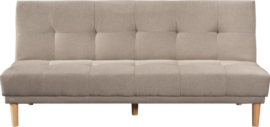 Cozy Three-Seater Couch Bed Khaki 180x70x70 cm