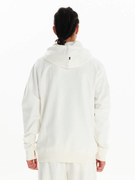 Emerson Ζακέτα Off White με Κουκούλα