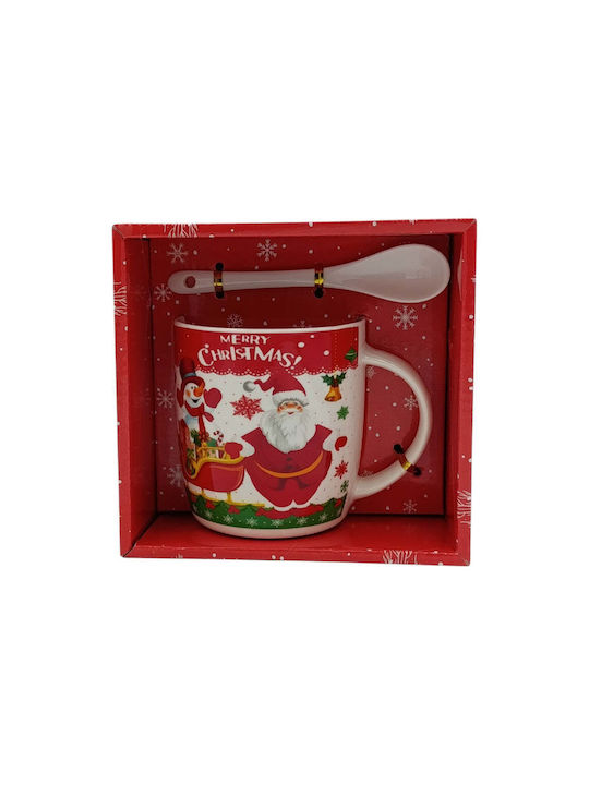 Cană de Crăciun cu Linguriță 380ml 4 Modele 15x14.5x10cm