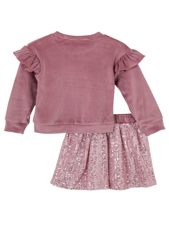 Babylon Kids' Set with Skirt Winter 2pcs Pink