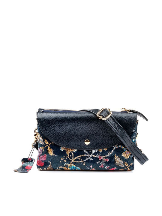 Leder Damentasche Umhängetasche Marineblau