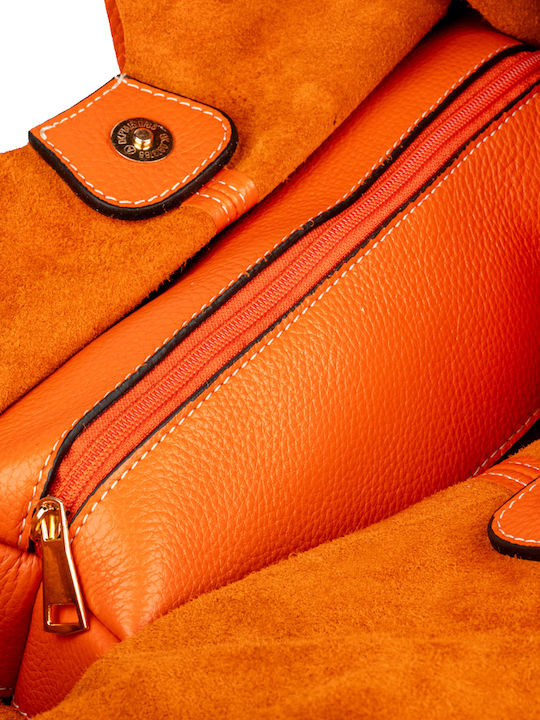 Set Leder Damentasche Schultertasche Orange
