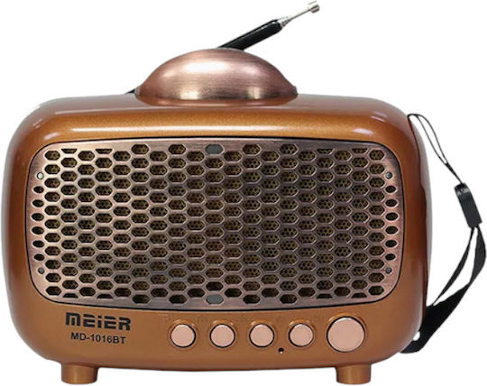 410164_go Retro Tabletop Radio Rechargeable with Bluetooth and USB Gold