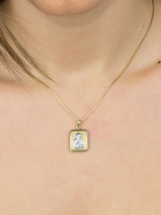 Kiriakos Gofas Pendant Kids Talisman Double Sided Konstantinato made of Gold 9K KN546