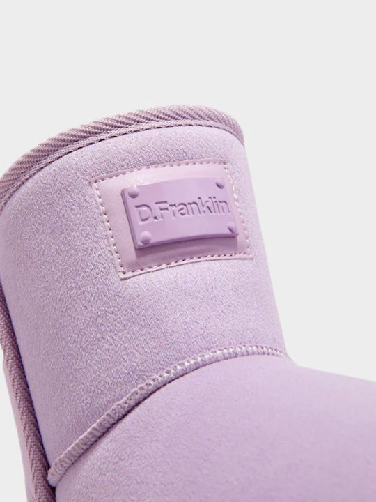 Nordic Wildleder Stiefeletten Damen mit Pelz Lila