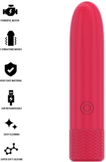 Intense Rechargeable Vibrating Mini Δονητής Bullet 10cm Κόκκινος
