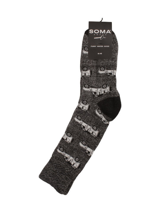 Soma Socks Ανδρικές Κάλτσες Γκρι μελανζέ