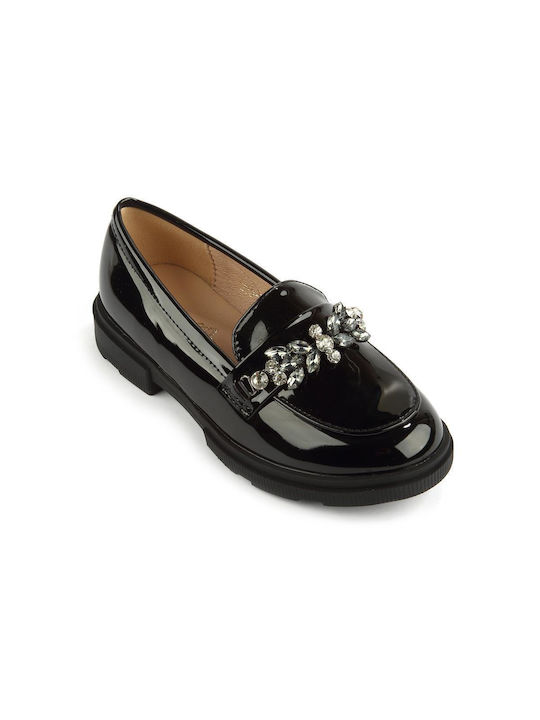 Fshoes Girls Patent Leather Moccasins Fshoes Black