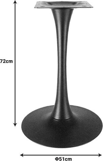 Pakketo Cosmopol Table Stand made of Metal in Black Color 51x72cm