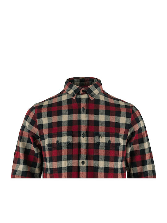 Skog Long-sleeved Flannel Shirt Dark Navy-red