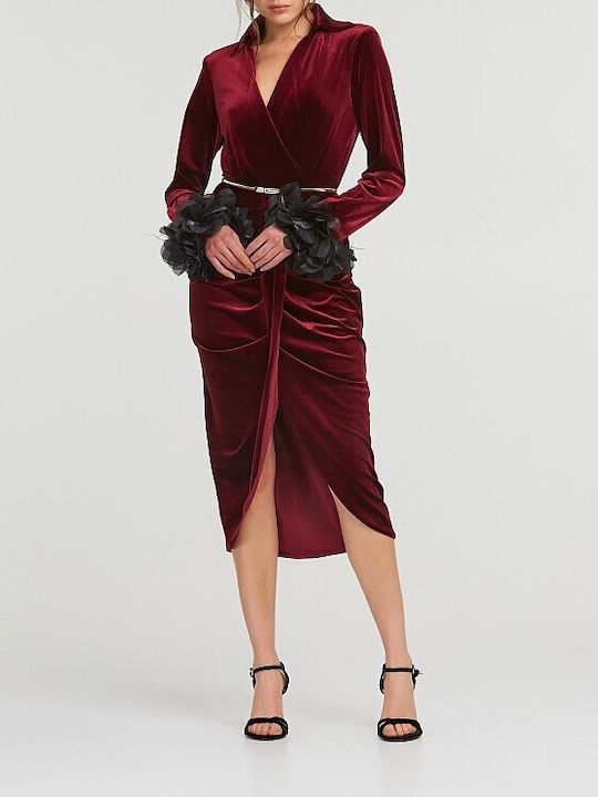 Lynne Dress Evening Burgundy