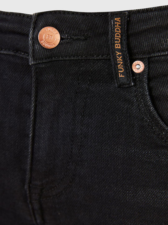High Waist Women's Jean Trousers in Skinny Fit Black