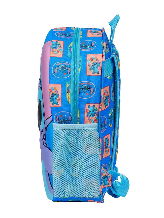 Disney Stitch Schulranzen Rucksack mit Flaschenhalter Blau 27 x 3 x 33cm