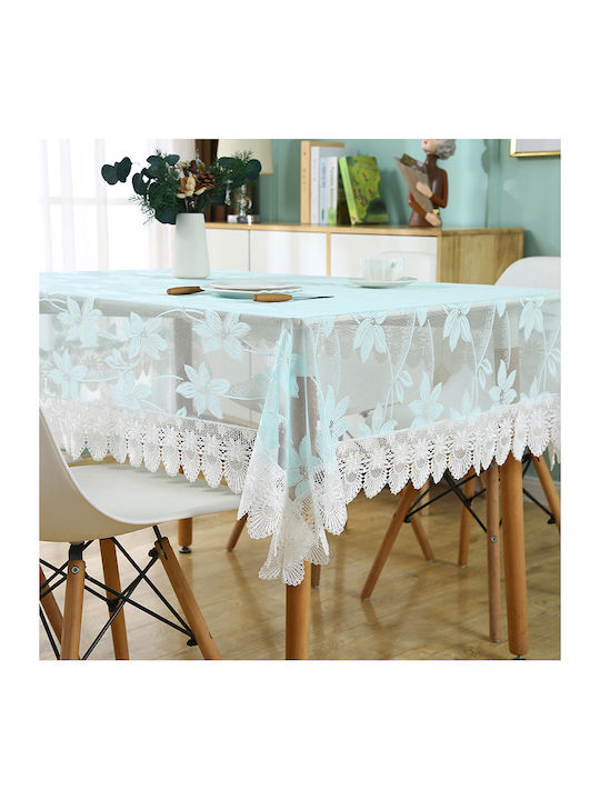 Obro Weihnachtliches Tischtuch Stoff Blau 180x130cm