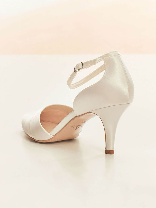 Ivory Satin Bridal Heel 7 Cm Mira