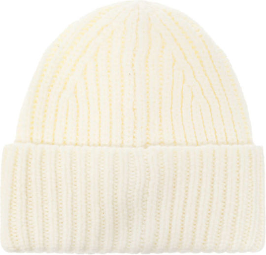 Chunky Beanie Frauen Beanie mit Rippstrick in Weiß Farbe