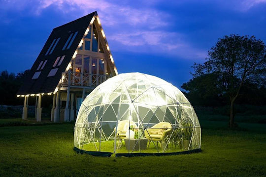 PVC Winter Camping Tent Geodesic Transparent 360x360cm
