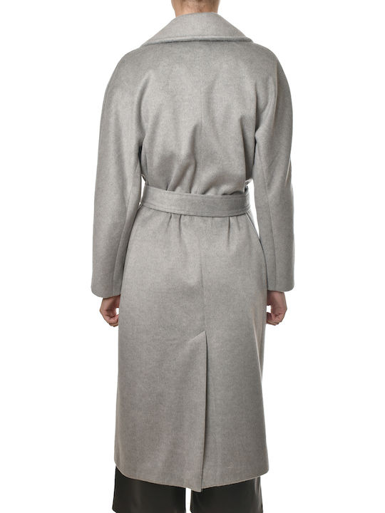 Γυναικείο Παλτό Grey με Ζώνη
