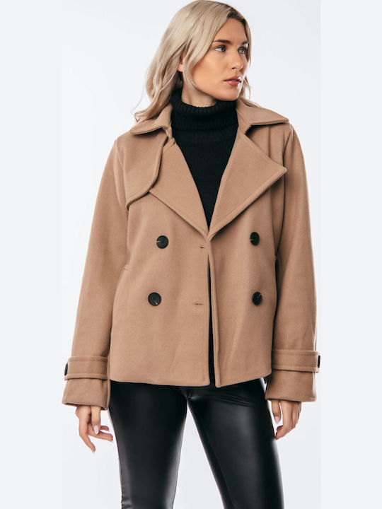 Γυναικείο Ταμπά Ημίπαλτο με Κουμπιά