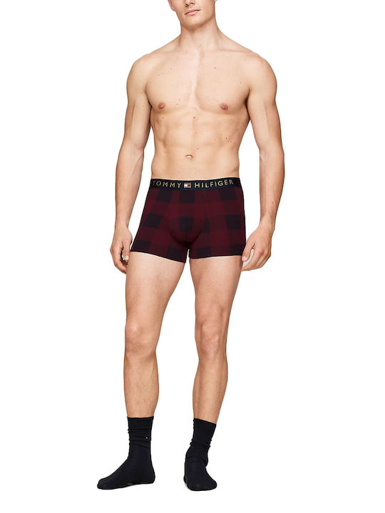 Men's Boxer Blue-burgundy
