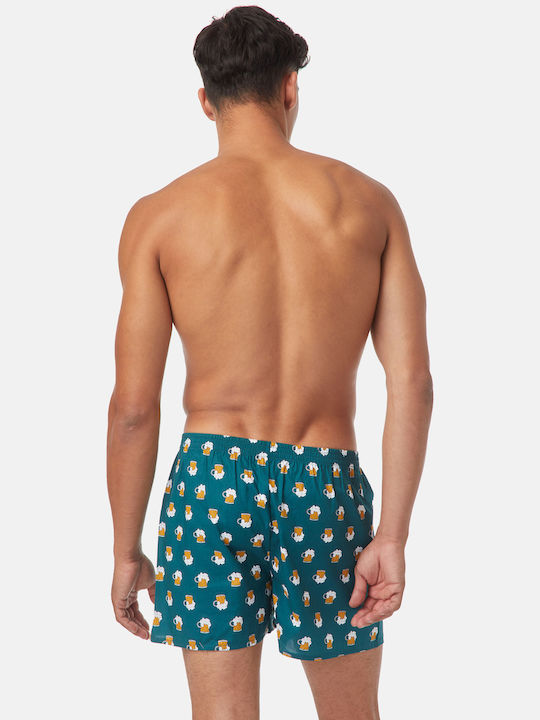 Ανδρικά Μποξεράκια Black/Green με Σχέδια 2Pack