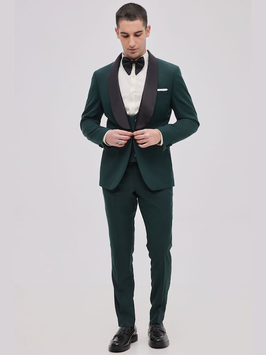 Aristoteli Bitsiani Men's Suit Slim Fit Green