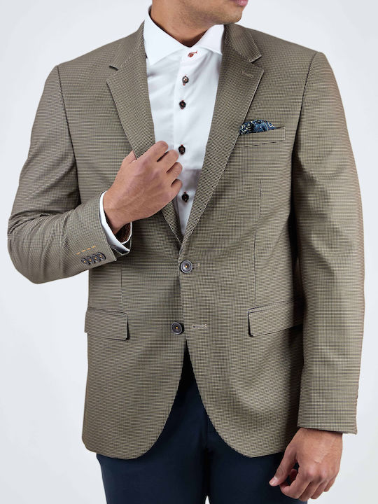 Jeff Men's Suit Jacket Regular Fit Brown