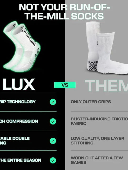 Lux Sports Ποδοσφαιρικές Κάλτσες Μαύρες 1 Ζεύγος