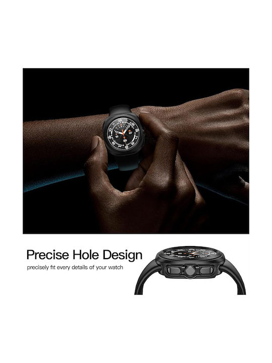Techsuit Defense360 Pro Пластмасов Калъф със Стъкло в Черен цвят за Samsung Galaxy Watch Ultra (47 мм)
