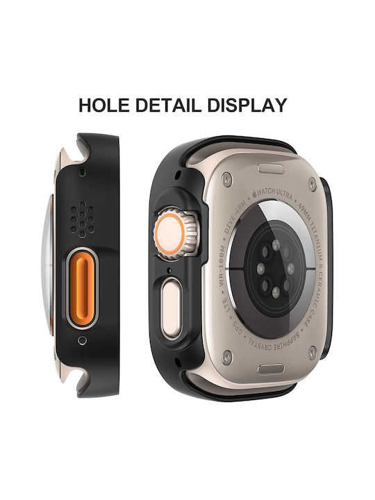 Techsuit Defense360 Pro Πλαστική Θήκη με Τζαμάκι σε Μαύρο χρώμα για Apple Watch Ultra, Apple Watch Ultra 2