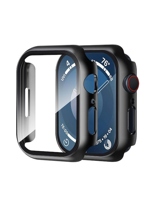 Techsuit Defense360 Pro Пластмасов Калъф със Стъкло в Черен цвят за Apple Watch 1, 2, 3 (38 мм)