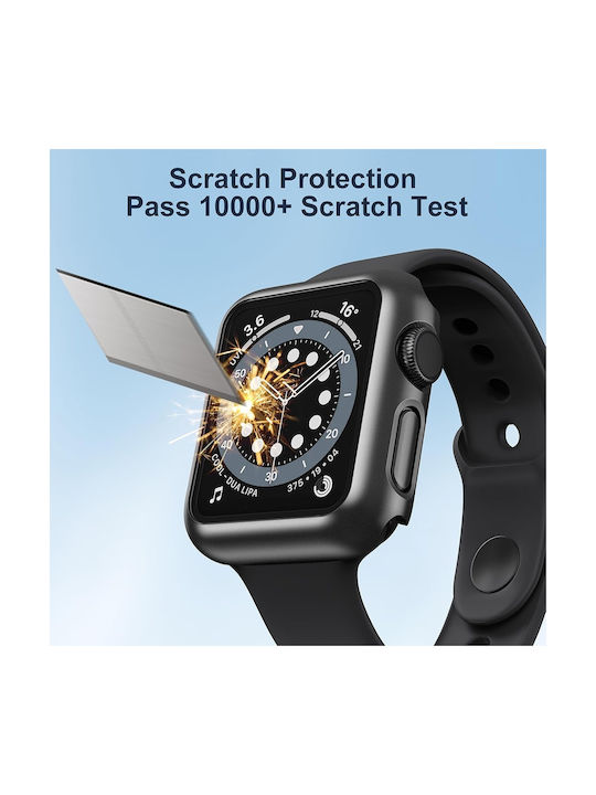 Techsuit Defense360 Pro Plastic Case with Glass in Black color for Apple Watch 1, 2, 3 (42mm)