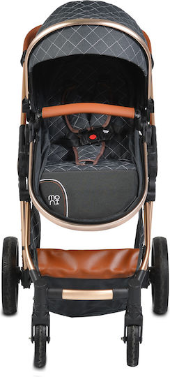 Cangaroo Alma 3 in 1 Verstellbar 3 in 1 Baby Kinderwagen Geeignet für Neugeborene Black 7.5kg