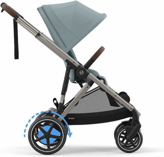 Cybex E-Gazelle S Καρότσι Μωρού Kατάλληλο για Nεογέννητο Stormy Blue Taupe Frame 14.7kg