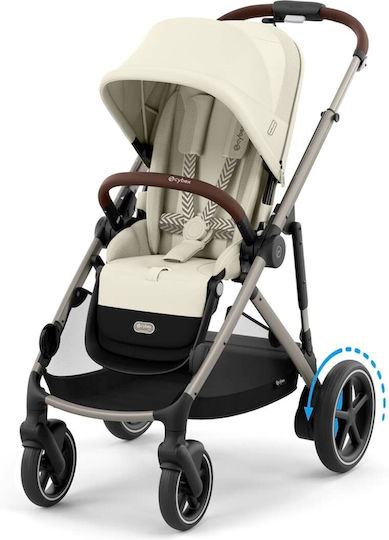 Cybex E-Gazelle Kinderwagen Geeignet für Neugeborene Seashell Beige 14.7kg