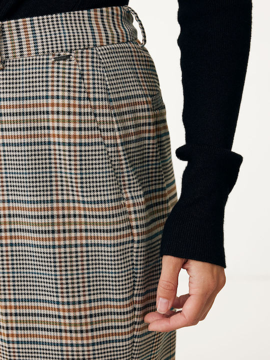 Women's Fabric Trousers Checked Checkered