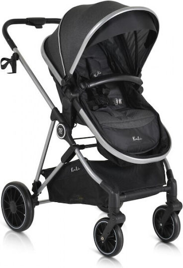 Moni Kali Verstellbar 2 in 1 Baby Kinderwagen Geeignet für Neugeborene Schwarz