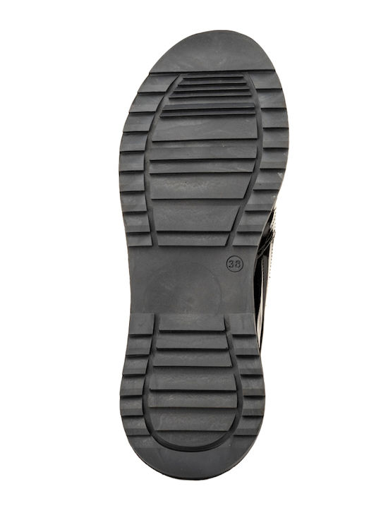 Γυναικεία Slip-On Δερμάτινα Μαύρα