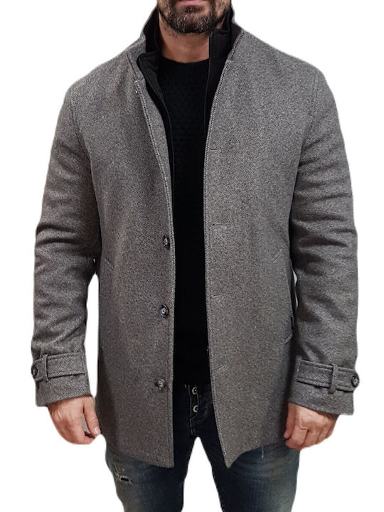 Sogo Men's Coat Grey/brown Melange